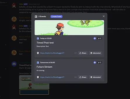 Events synced to Discord