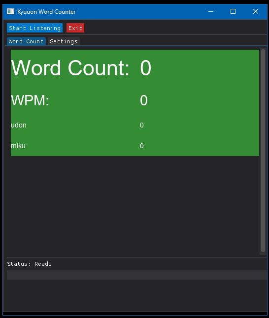 Spoken Words Counter Main Window
